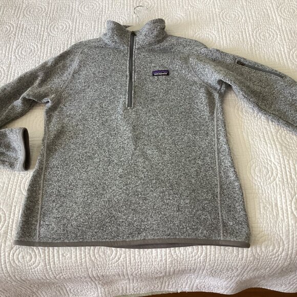 Patagonia Womens Grey Better Sweater 1/4 Zip Pullover Jacket Size L - Picture 2 of 11